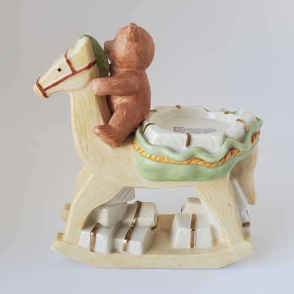 Mikasa Tealight Candle Holder Teddy Bear Rocking Horse Holiday Magic Christmas - Picture 5 of 11